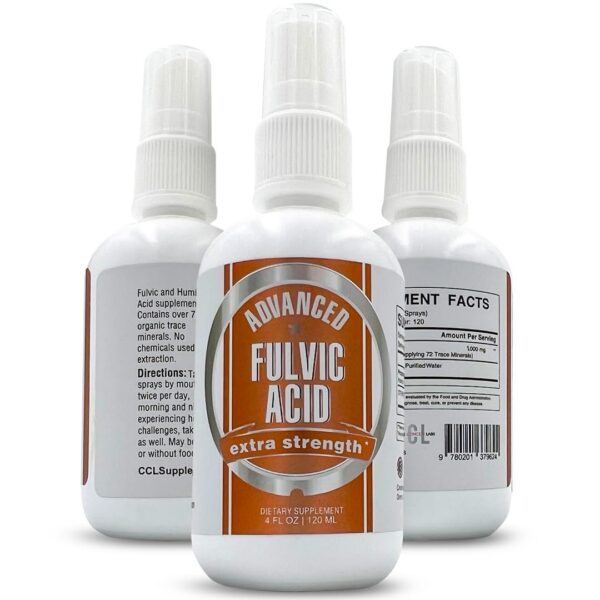 Spray líquido fulvic y humic 70+ minerales - vista frontal