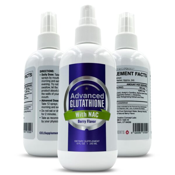 Frasco de spray liposomal de glutatión 8 oz