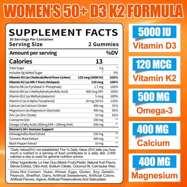 Version 1.0.0 Ceecisee gomitas D3 y K2 para mujeres 50+ etiqueta