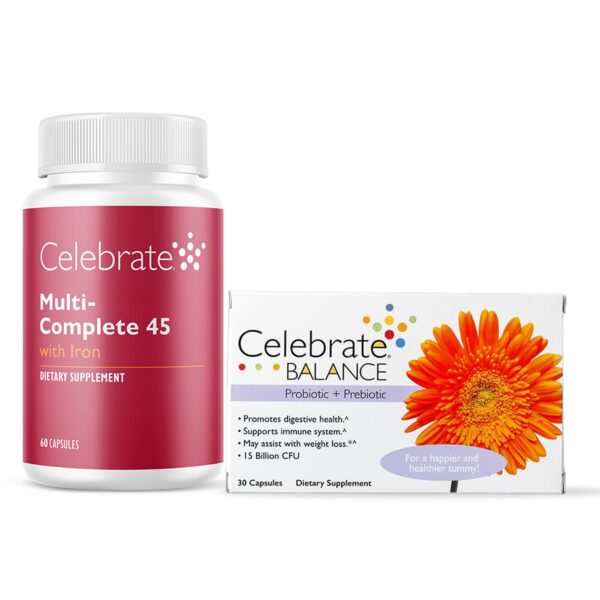 Version 1.0.0 Frente del bundle bariátrico Celebrate vitamins