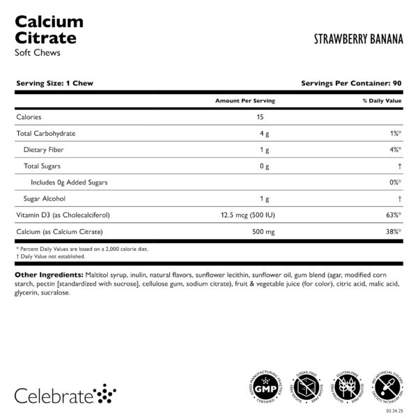 Etiqueta del producto Calcium Citrate Soft Chews
