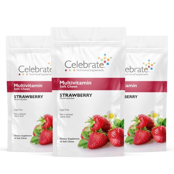 Version 1.0.0 Frasco Celebrate Vitamins multivitaminas bariátricas sabor fresa