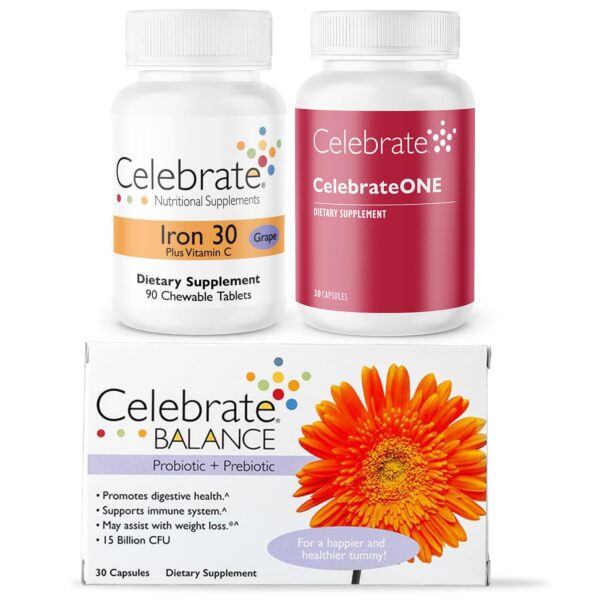 Celebrate Vitamins paquete bariátrico multivitamínico, hierro y probióticos