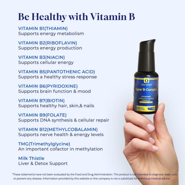 B12 liposomal y folato en etiqueta