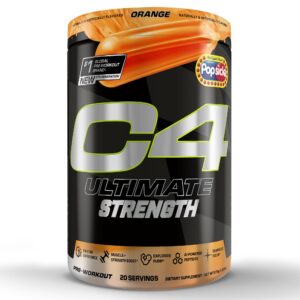 Cellucor C4 Ultimate Strength pre entreno polvo sabor naranja paleta