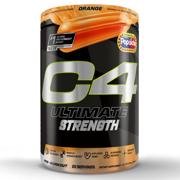 Cellucor C4 Ultimate Strength pre entreno polvo sabor naranja paleta