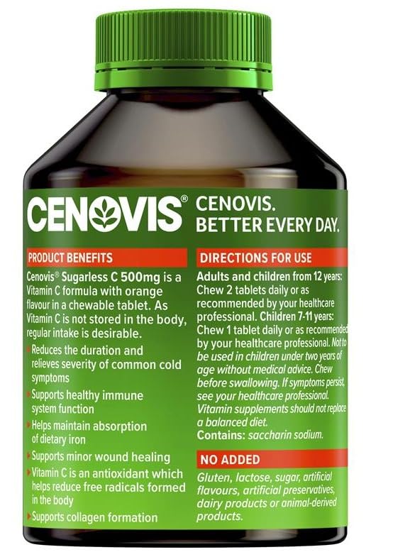 Front view Cenovis tablet bottle
