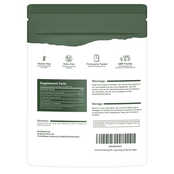 Etiqueta de NR liposomal y resveratrol en frasco