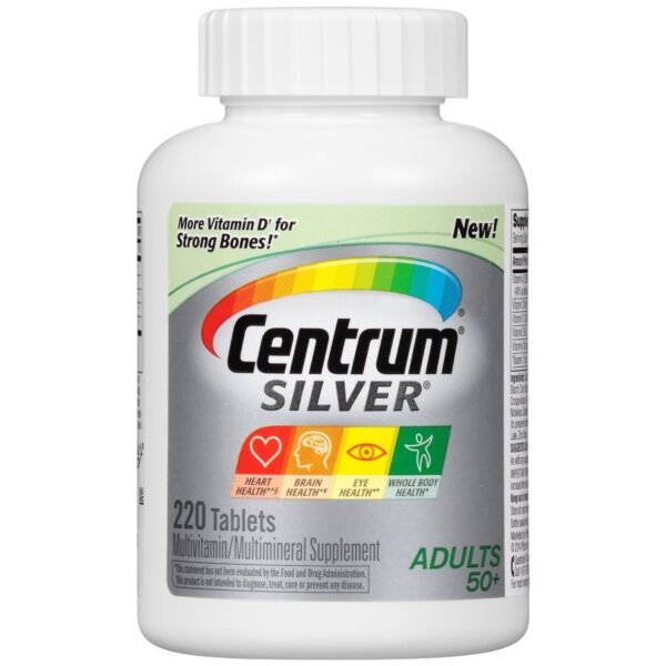 Centrum Silver multivitamínico para adultos frasco 220 tabletas