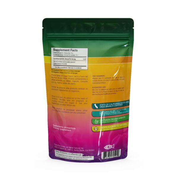 Cerca del polvo de guanábana graviola Betel Natural en frasco