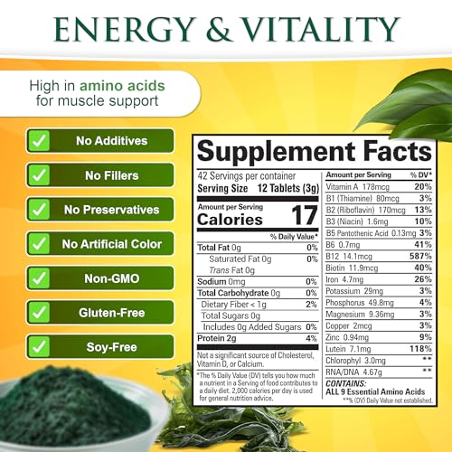 Version 1.0.0 Cerca de tabletas Spirulina y Chlorella únicas Sunlit Best