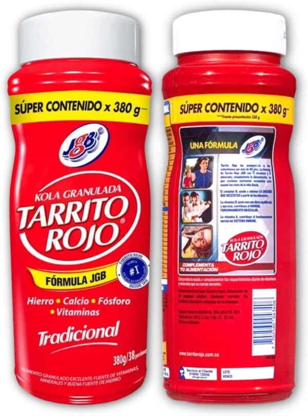 Cercanía envase suplemento multivitamínico Tarrito Rojo