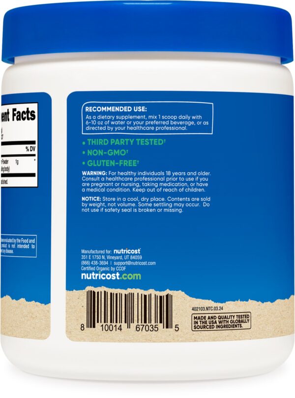 Version 1.0.0 Certificación USDA del polvo de hongo chaga Nutricost