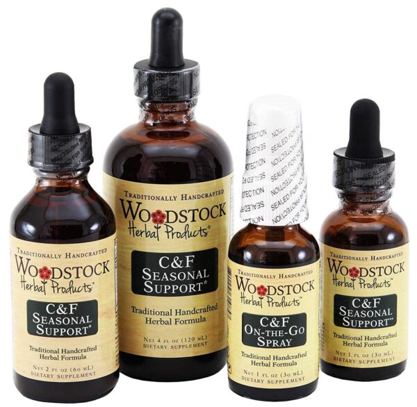 Etiqueta frontal suplemento herbal C&F soporte estacional