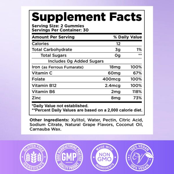 Gomitas moradas de hierro en primer plano