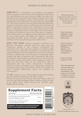 Chaga Verdadero de Hamilton's en polvo para bebidas