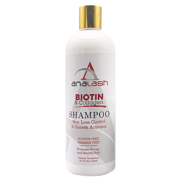 Champú Analash biotina colágeno crecimiento cabello sano
