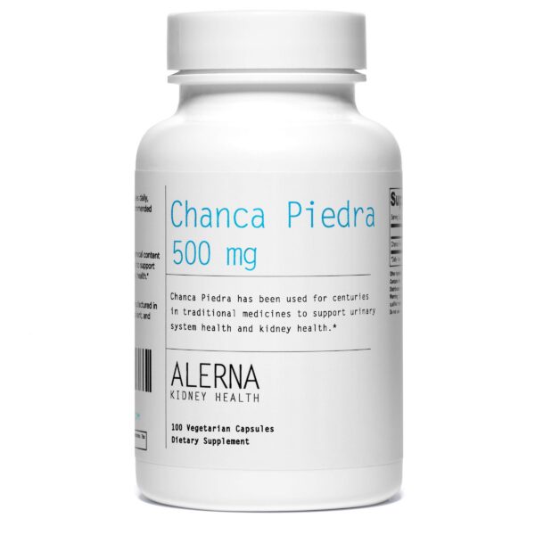 Version 1.0.0 Frasco de Chanca Piedra 500 mg con cápsulas vegetales para salud renal