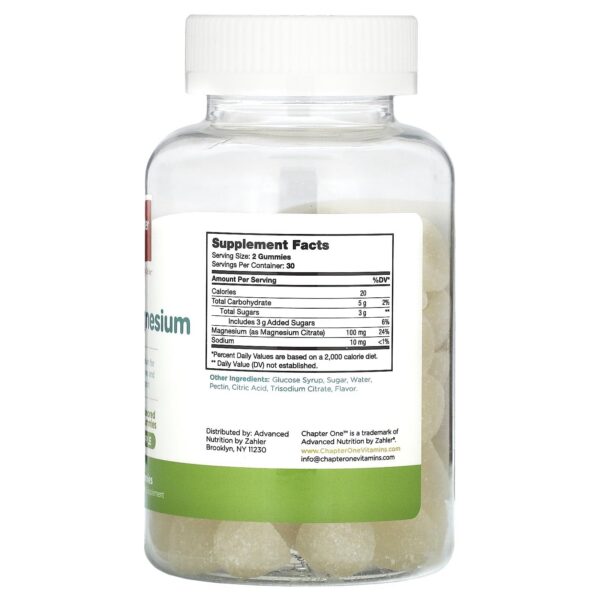 Version 1.0.0 Etiqueta del producto gomitas magnesio Chapter One sabor manzana