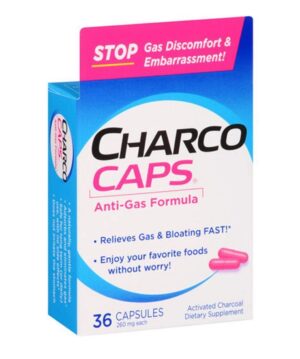 CharcoCaps cápsulas 260 mg paquete 36 unidades