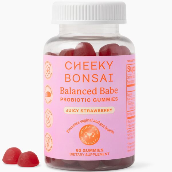 Version 1.0.0 Cheeky Bonsai gomitas probióticas para mujeres etiqueta