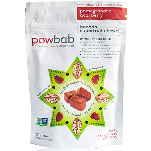 Chicles powbab baobab superfruta 750mg antioxidantes sabor natural