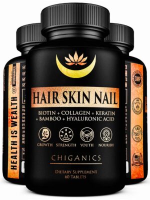 Chiganics vitaminas para cabello piel uñas con biotina 5000mcg frasco