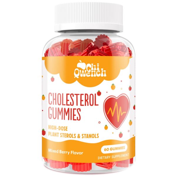 Version 1.0.0 Frente de frasco ChiQwench Cholesterol Gummies