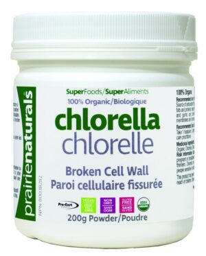 Chlorella orgánica Prairie Naturals envase 7.05 onzas