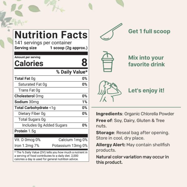 Version 1.0.0 Chlorella en polvo con pared celular rota Micro Ingredients
