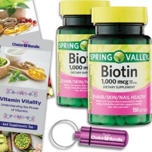 Frente del paquete Choice Bundle Biotin 1000 mcg 150 cápsulas