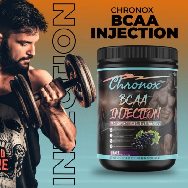 Etiqueta Chronox BCAA sabor uva close-up