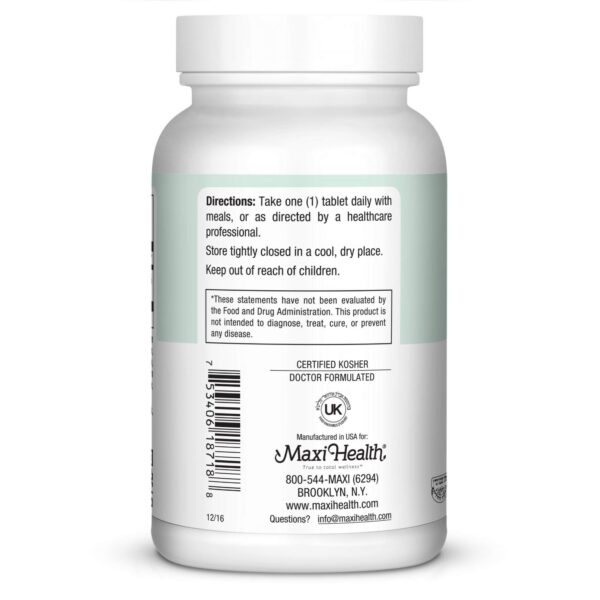 Cierre botella suplemento Maxi Health vitamina D3 1000 UI