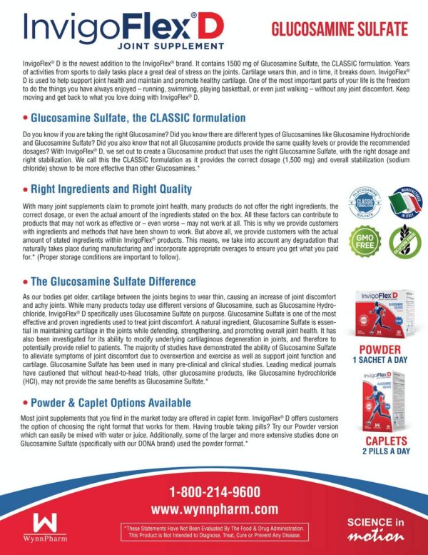 Cierre del frasco INVIGOFLEX D glucosamina para articulaciones