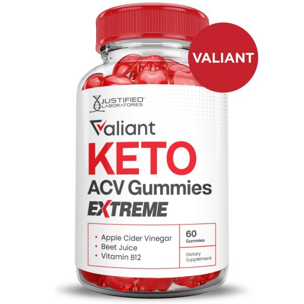 Cierre del frasco Valiant ACV Keto Gummies sabor granada remolacha