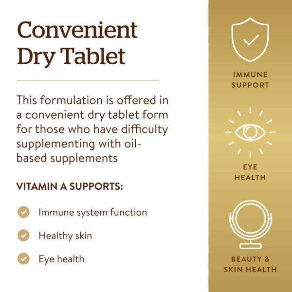 Cierre de tabletas vitamina a solgar