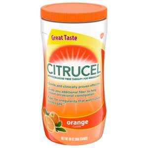 Citrucel polvo fibra sabor naranja 30 onzas envase