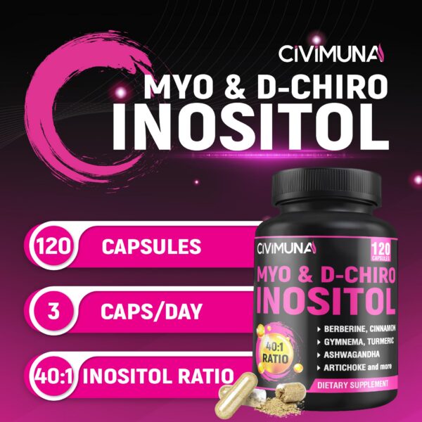 Etiqueta del suplemento Inositol con ingredientes