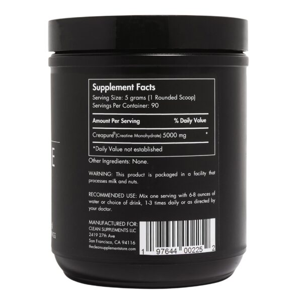 Etiqueta frontal Creapure Creatine Monohidrato
