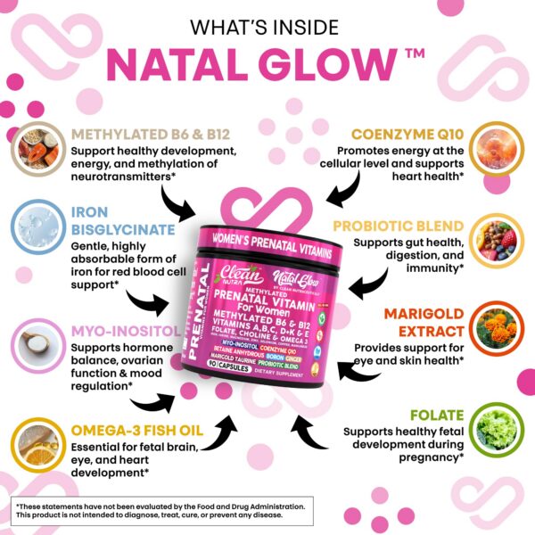 Etiqueta de ingredientes Natal Glow Prenatal