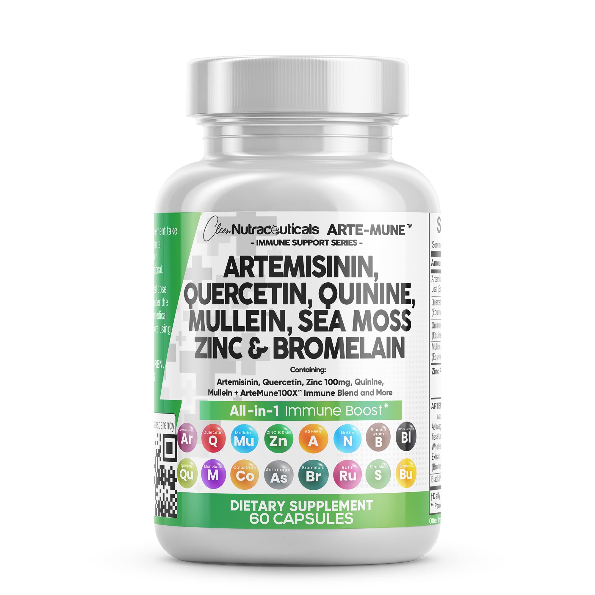 Clean Nutraceuticals Artemisinin Quercetin Zinc with Sea Moss