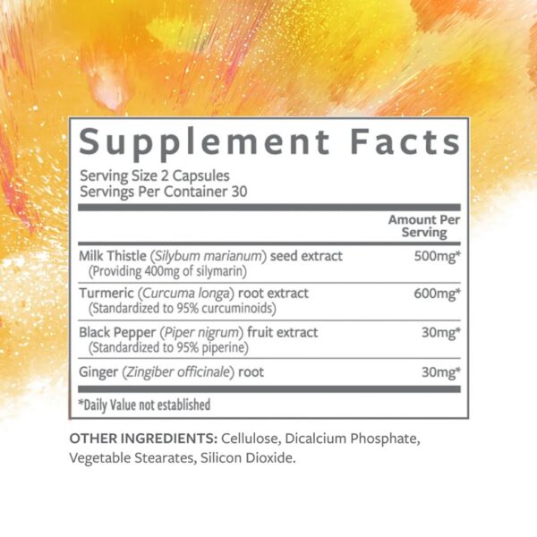 Version 1.0.0 Etiqueta frontal del envase Turmeric Milk Thistle