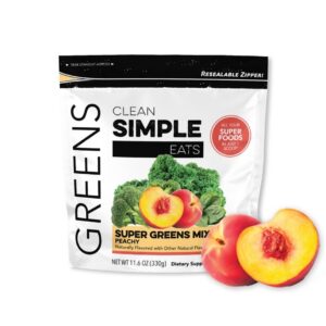 Clean Simple Eats Peachy Greens mezcla superalimentos durazno