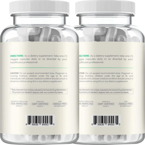 Etiqueta trasera con información del producto