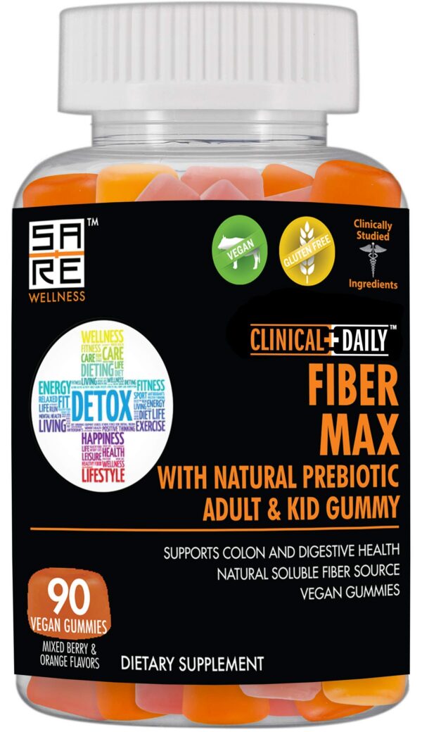 CLINICAL DAILY Fiber Max gomitas veganas altas en fibra para niños y adultos