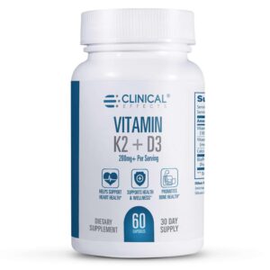 Frente de la botella Clinical Effects K2+D3
