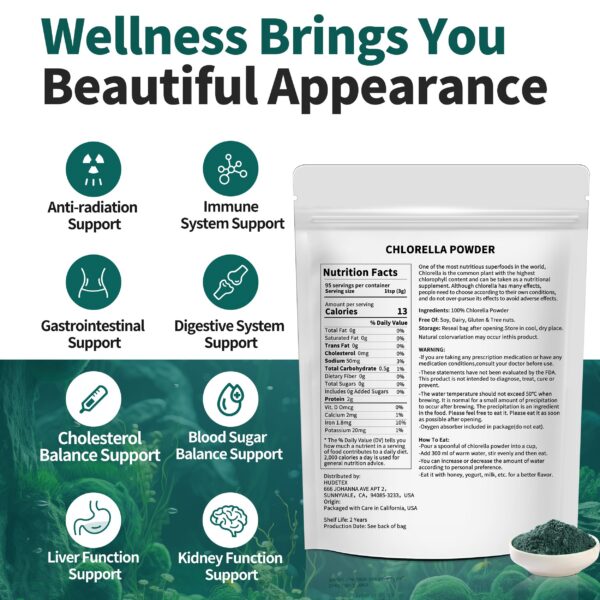 Clorella polvo en cuchara para batidos veganos