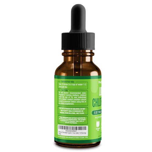 Clorofila líquida 100% natural en botella para consumo diario