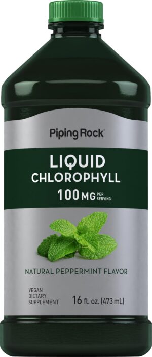 Clorofila líquida Piping Rock 100mg 16oz sabor menta