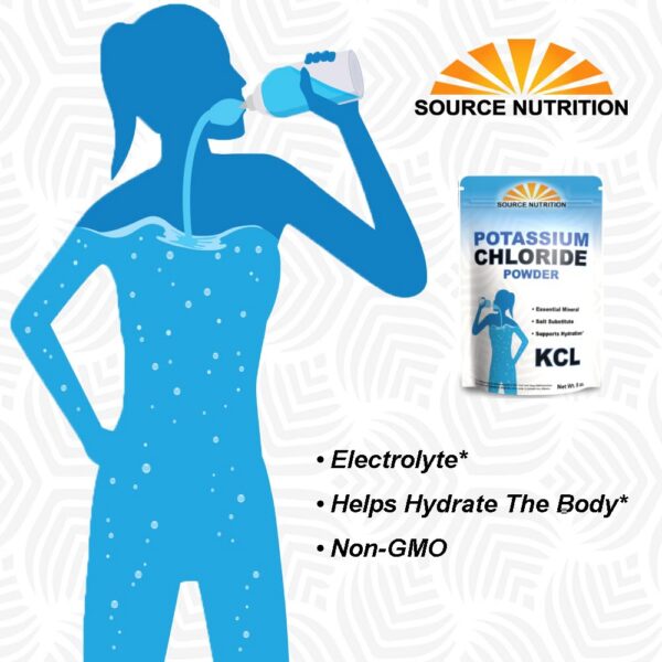 Polvo de cloruro potasio etiqueta lateral